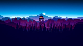 Mountain tower fullmoon night sky - a painting of a mountain free wallpaper