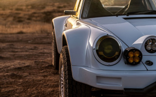 White sports car dirt field 2 - a dirt field free wallpaper