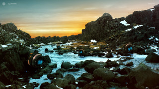 River rocky mountain cloudy sky - filip hodas free wallpaper