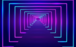 Neon tunnel hallway retrofuturism beeple - retrowave free wallpaper