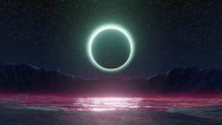 Floating object night waterlight aurora - a large object free wallpaper