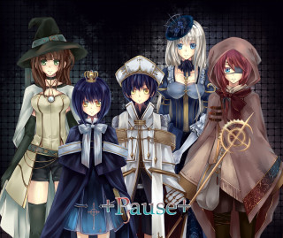 Anime girls group black background 2 - a group of anime girls free wallpaper