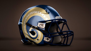 Football helmet gold blue side - concept design free wallpaper
