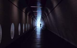 Tunnel shadow liminal space stand - a long shadow free wallpaper