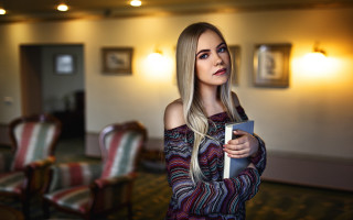 Woman portrait blonde blue eyes - barbizon school free wallpaper