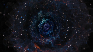 Blue red astronaut space fireworks - a blue center free wallpaper