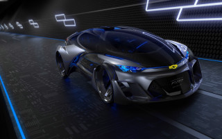 Futuristic car neon lights dark - futurism free wallpaper
