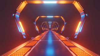 Tunnel bright light retrofuturism sunset - the end of it free wallpaper