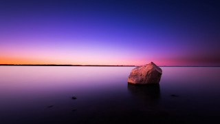 Rock lake sunset purple blue - the middle of a lake free wallpaper