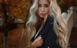 Elina karimova blonde hair park - a black shirt free wallpaper