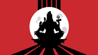 Silhouette lotus fullmoon demon minimalist - full free wallpaper