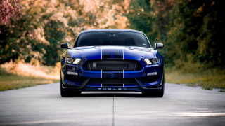 Blue mustang cobra 3d render - a blue stripe free wallpaper