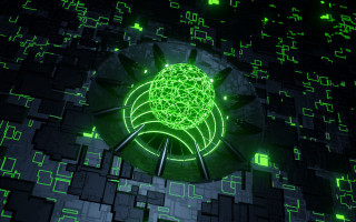 Green black abstract center circular - square free wallpaper