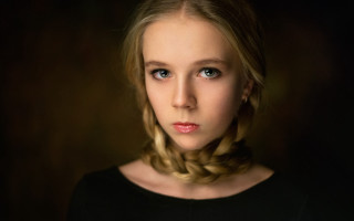Young girl braid serious portrait 2 - young free wallpaper