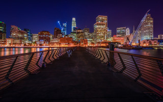 Tokyo cityscape night bridge river - city background free wallpaper
