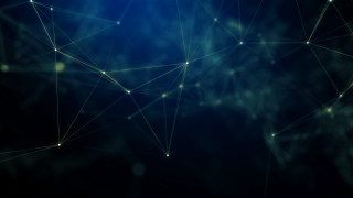 Dark blue lines dots light - octane renderer free wallpaper