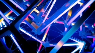 Colorful lights abstract kinetic neon - the dark sky free wallpaper