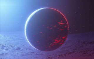 Red blue planet space stars - filip hodas free wallpaper