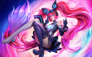 Pink hair butterfly sword fox - art free wallpaper for desktop
