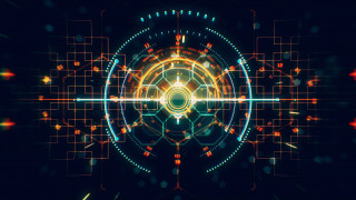 Colorful abstract circular design cross - octane renderer free wallpaper