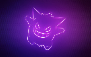 Neon purple monster sharp teeth - purple free wallpaper