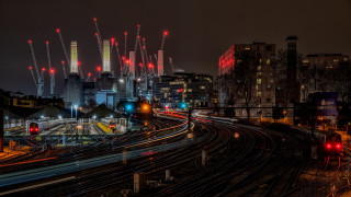 City skyline train lights fireworks - firework free wallpaper