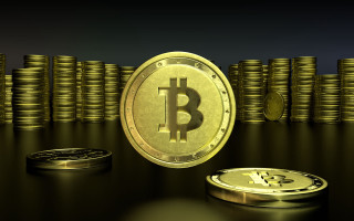 Bitcoin stacks digital rendering 3d - incoherent free wallpaper
