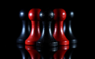 Black red pawns reflection shallow - a reflection of them free wallpaper