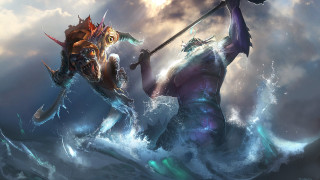 Ocean sword dragon painting two - league of legends concept art free wallpaper
