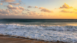 Beach waves sunset boat cityscape - anthony s waters free wallpaper