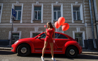 Elina karimova red dress red 2 - a red car free wallpaper