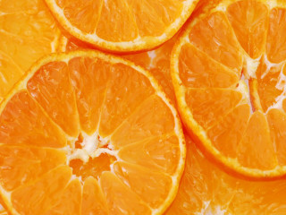 Orange slices water droplets white - a black border free wallpaper