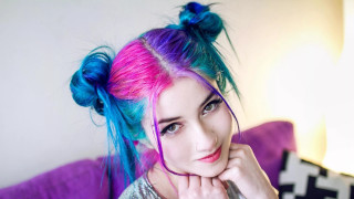Woman blue pink hair silver - kai carpenter free wallpaper