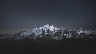 Mountain range starry sky aurora - sky above free wallpaper