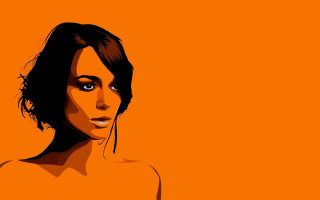 Dark skinned woman popart orange - a pop art painting free wallpaper
