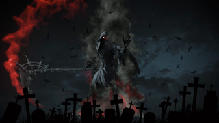 Demonic cemetery sword flame gothic - a demonic demon free wallpaper