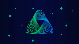 Blue triangle green lines hologram - a green line free wallpaper