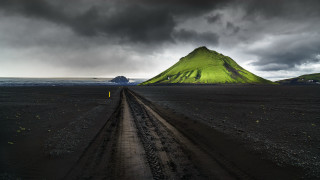 Dirt road mountain clouds night - a dark sky above free wallpaper