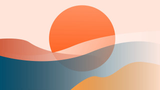 Sun waves sunset generative gradient - vector art free wallpaper
