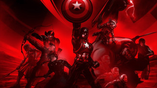 Marvel assembly red background star - assemblage free wallpaper