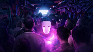 Tunnel group masked light particles - a tunnel free wallpaper