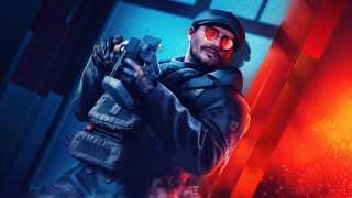 Man gasmask gun redlight cobra - a gun in a room free wallpaper