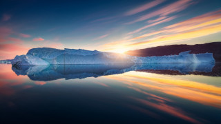 Iceberg lake sunset clouds mountain - a large iceberg free wallpaper