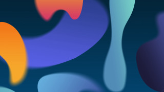 Colorful abstract blue orange geometric - shape free wallpaper