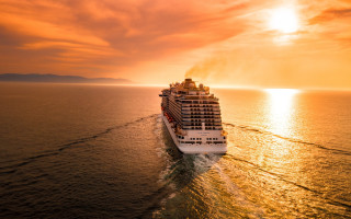 Cruise ship sunset ocean sky - sunset free wallpaper