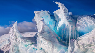 Ice covered mountain blue sky - the sky above free wallpaper