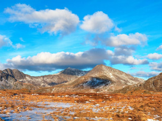 Mountain range stream snow blue - a small stream free wallpaper