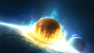 Planet aurora moonlight space shore - a picture of a planet free wallpaper