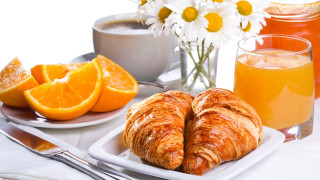 Orange juice croissants flower food - delaunay free wallpaper