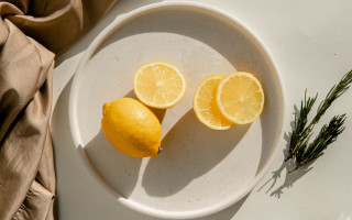 White plate lemons rosemary minimalism - carol bove free wallpaper